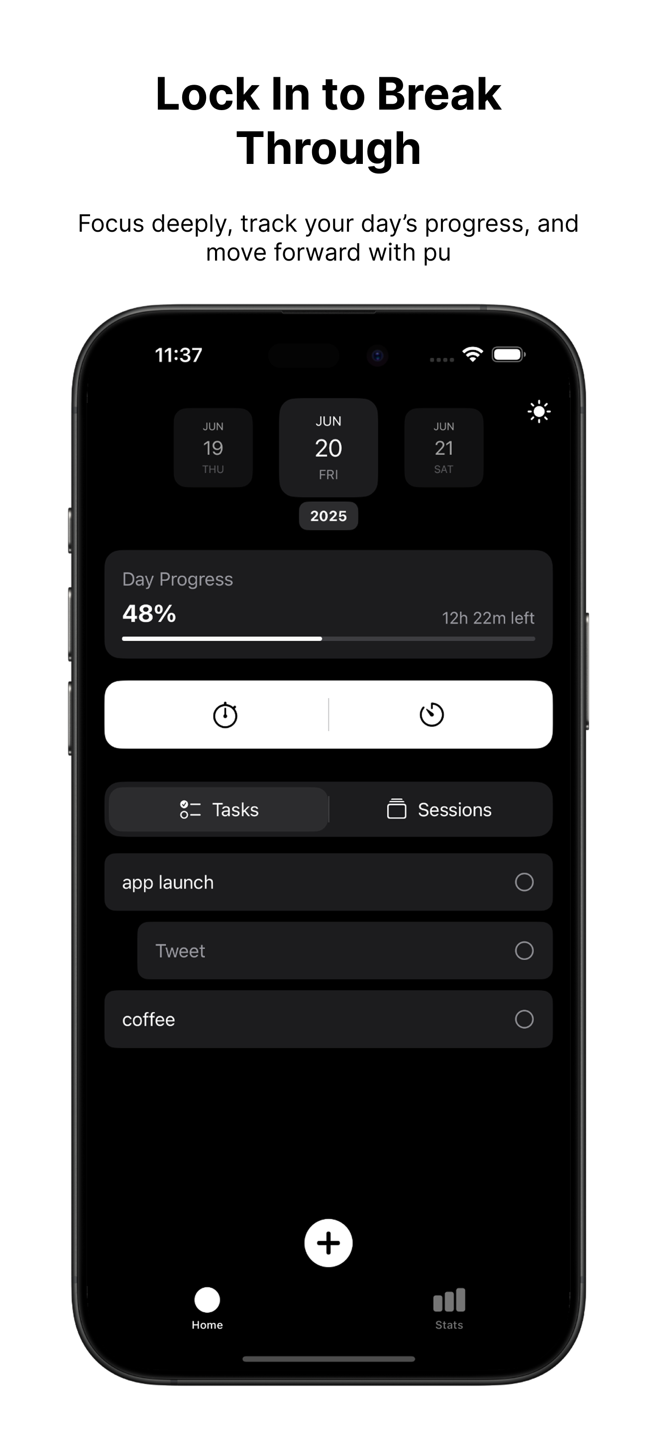 Lock In timer user interface – Frame 45